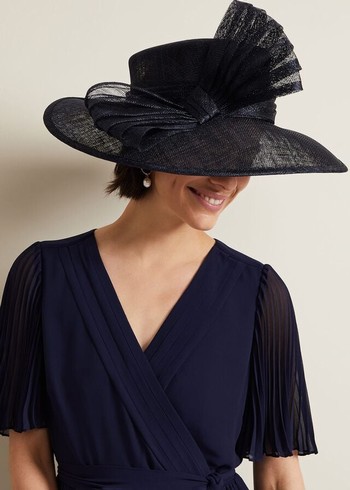 Phase Eight Pleat Bow Hats Navy USA | 3586914-PZ